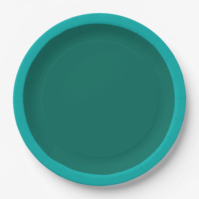 Teal Accent Color Ready to Customize Paper Plates (Front)