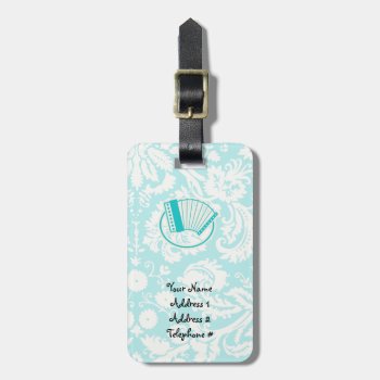 Teal Accordion Luggage Tag by MusicPlanet at Zazzle