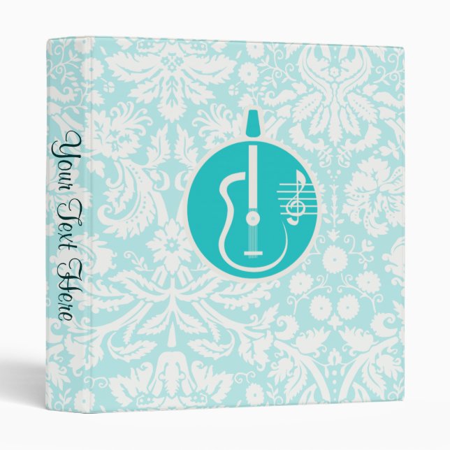 Teal Acoustic Guitars Binder (Front/Spine)