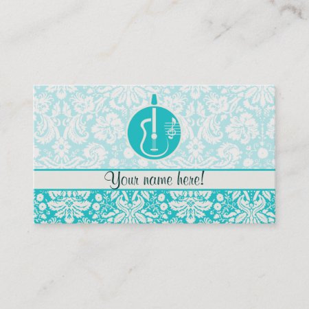 Teal Acoustic Guitars Business Card