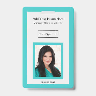 Teal add photo logo identification badge