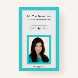 Teal add photo logo identification badge