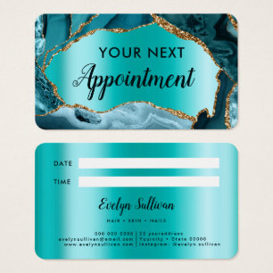 Teal Agate Appointment Card