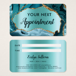 Teal Agate Appointment Card