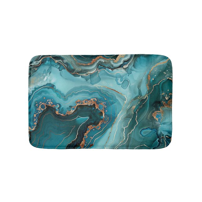 Teal Agate Bath Mat (Front)