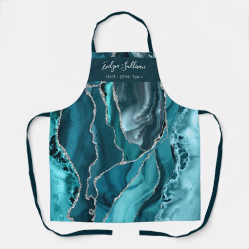 teal agate beauty professional apron
