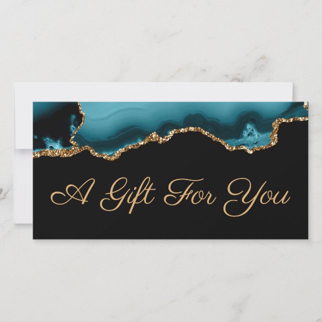 teal agate gift certificate (Front)