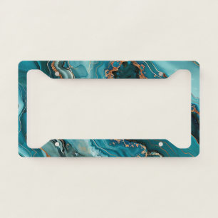 Teal Agate License Plate Frame