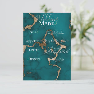 Teal Agate Marble Gold Kintsugi Menu Enclosure