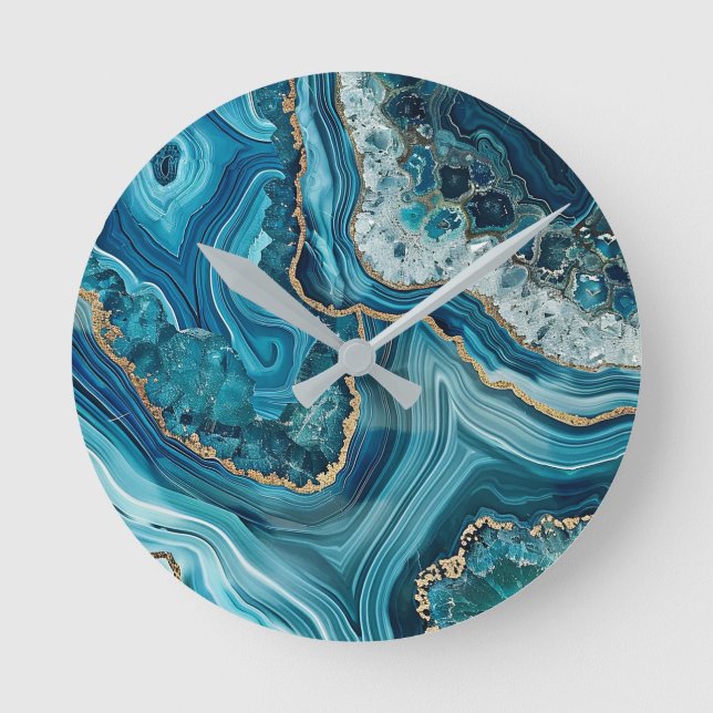 Teal Agate Wall Clock (Front)