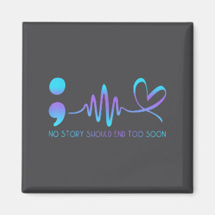 Teal & Purple Semicolon Suicide Prevention Awa Magnet