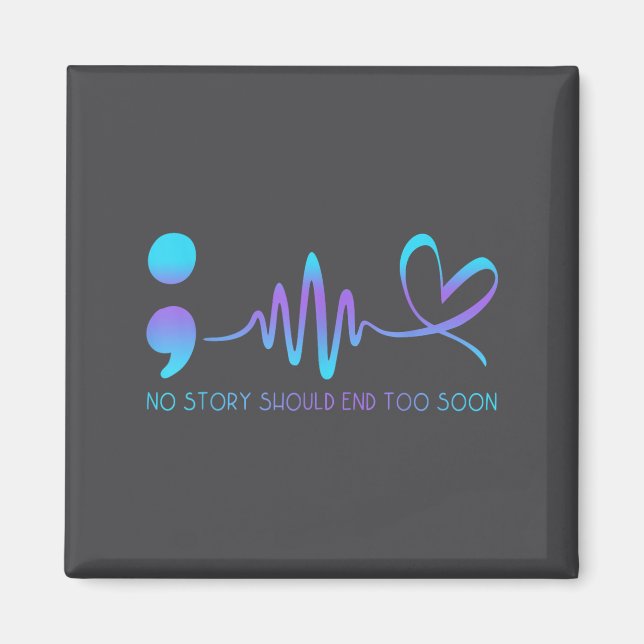 Teal &amp; Purple Semicolon Suicide Prevention Awa Magnet (Front)