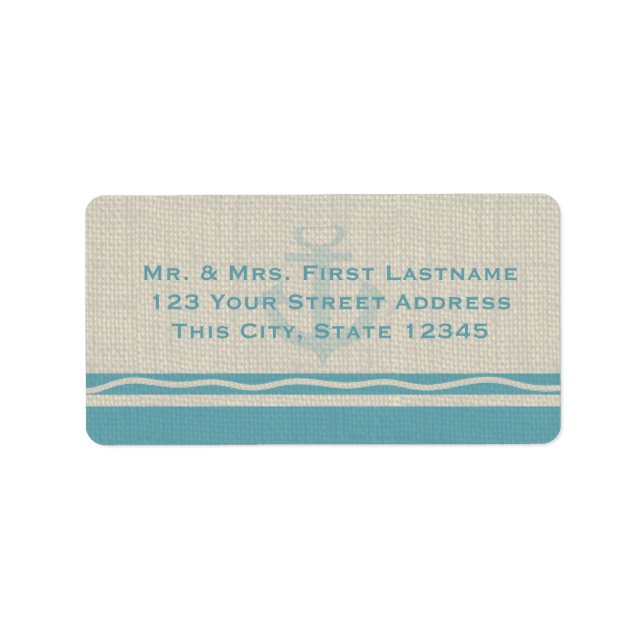 Teal Anchor and Burlap Label (Front)