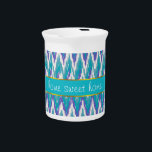 Teal and Amethyst iKat ZigZag pattern Beverage Pitcher<br><div class="desc">Purple and Teal Tribal iKat ZigZag We are celebrating the New 2013 color trends in this fun purple and teal tribal zigzag pattern - using colors from the new COLOR PALETTE 2013 - We have left all of the images used in this design customizable - You can play with them...</div>