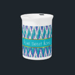 Teal and Amethyst iKat ZigZag pattern Beverage Pitcher<br><div class="desc">Purple and Teal Tribal iKat ZigZag We are celebrating the New 2013 color trends in this fun purple and teal tribal zigzag pattern - using colors from the new COLOR PALETTE 2013 - We have left all of the images used in this design customizable - You can play with them...</div>