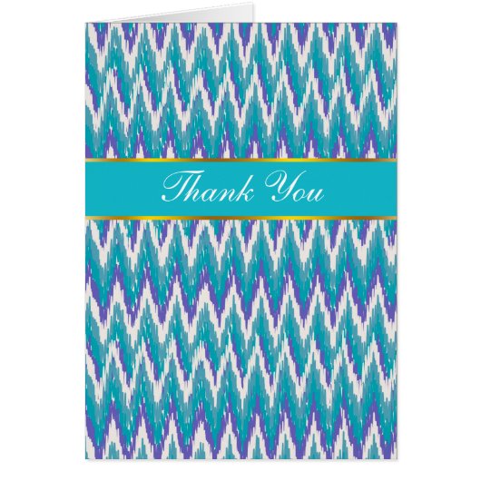 Teal and Amethyst iKat ZigZag pattern Cards (Front)