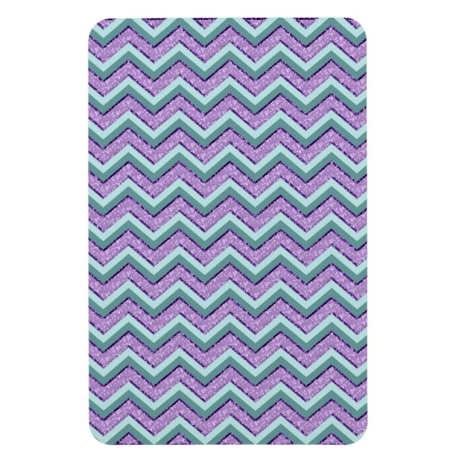Teal and Amethyst ZigZag Magnet (Vertical)