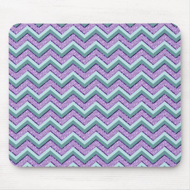Teal and Amethyst ZigZag Mouse Pad (Front)
