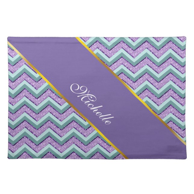 Teal and Amethyst ZigZag Placemat (Front)