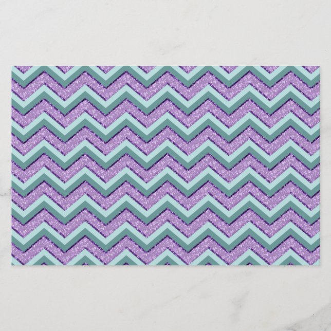 Teal and Amethyst ZigZag Stationery (Front)