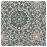 Teal and Beige Mandala Pattern Design Fabric