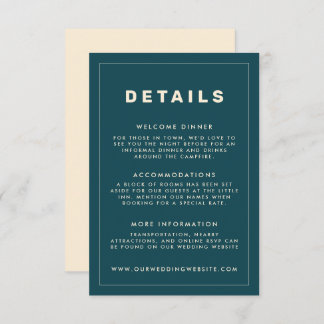 Teal and Beige Wes Anderson Inspired Detail Card