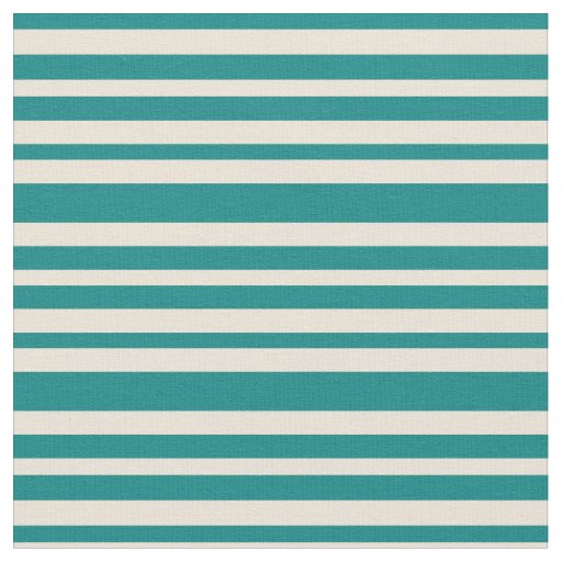 Teal and Bisque Pattern of Stripes Fabric