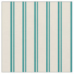 [ Thumbnail: Teal and Bisque Pattern of Stripes Fabric ]