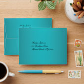Teal and Black A2 Envelope for Reply Card (Desk)