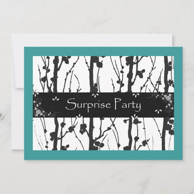 Teal and Black All Occasion Surprise Party Invitation (Front)