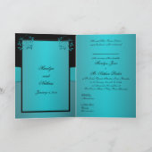 Teal and Black Card Style Wedding Invitation (Inside)
