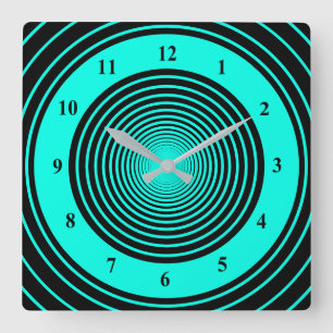 Teal and Black Clock