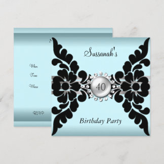 Teal and Black Custom Invitation