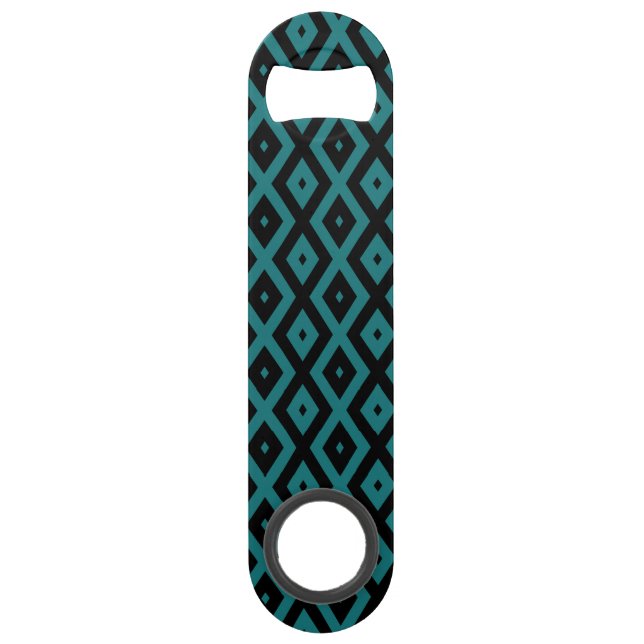 Teal and black diamond pattern bar key (Front)