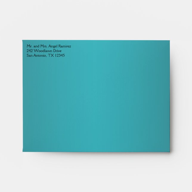 Teal and Black Envelope for Small Thank You Card (Front)