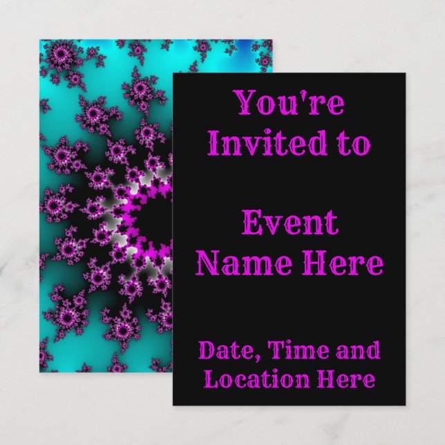 Teal and Black Eye Invitation (Front/Back)