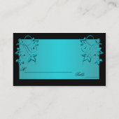 Teal and Black Floral Placecards (Back)