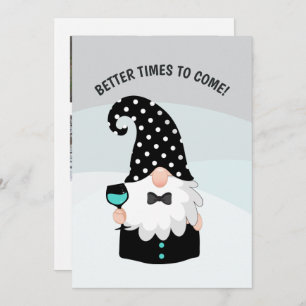 Teal and Black Gnome Happy Holidays Photo Collage Holiday Card