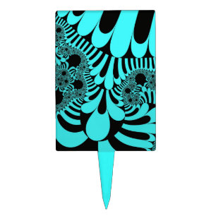 Teal and Black Mod Cake Topper