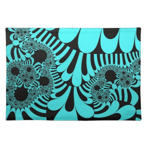 Teal and Black Mod Cloth Placemat
