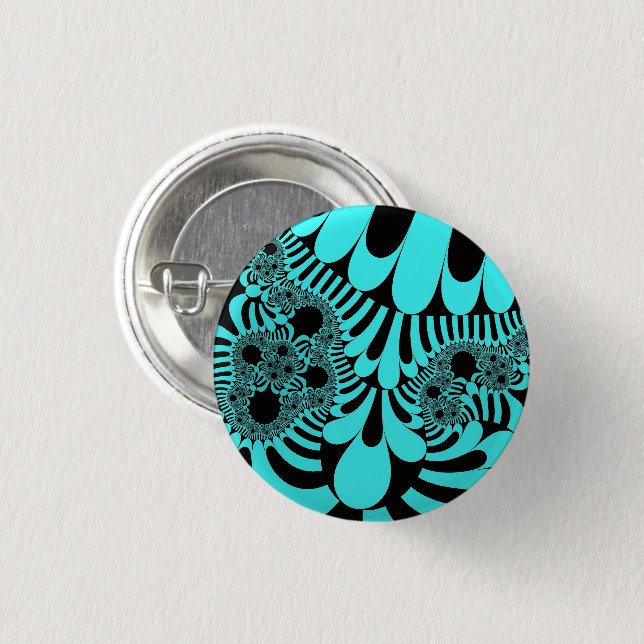 Teal and Black Mod Pinback Button (Front & Back)