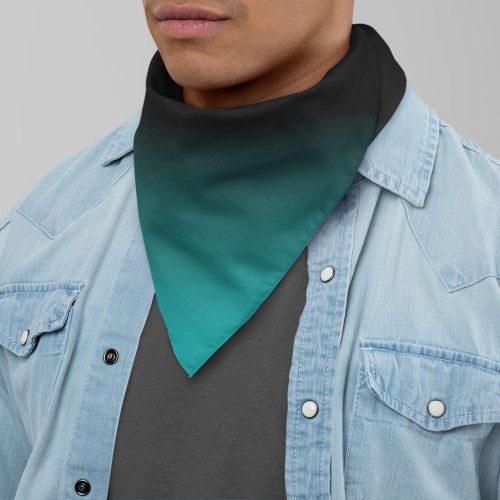 Teal and Black Ombre Bandana