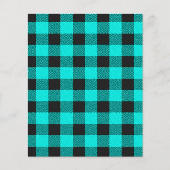 Teal and black plaid scrapbook paper (Front)