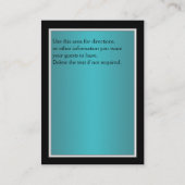 Teal and Black Quinceanera Reception Card (Back)