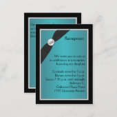 Teal and Black Quinceanera Reception Card (Front/Back)