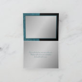 Teal and Black Quinceanera Thank You Note Card (Inside)