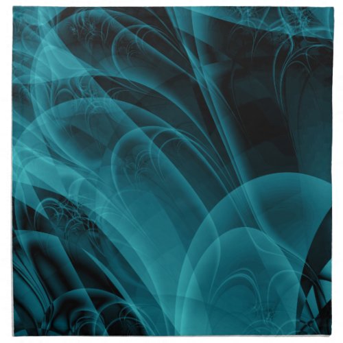 Teal and Black Smokey Texture Background Cloth Napkin