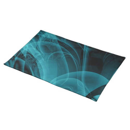 Teal and Black Smokey Texture Background Cloth Placemat