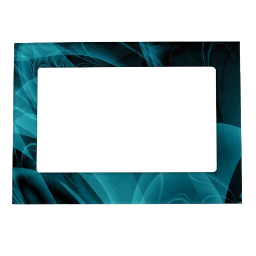 Teal and Black Smokey Texture Background Magnetic Frame