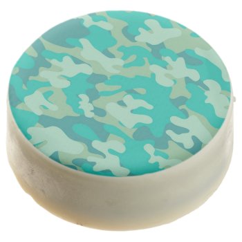 Teal And Blue Camo Chocolate Covered Oreo by greatgear at Zazzle